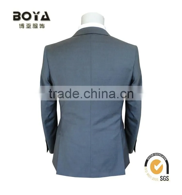 2015 new arrival TR grey fabric jacket & blazer for mens with notch lapel men blazer suit