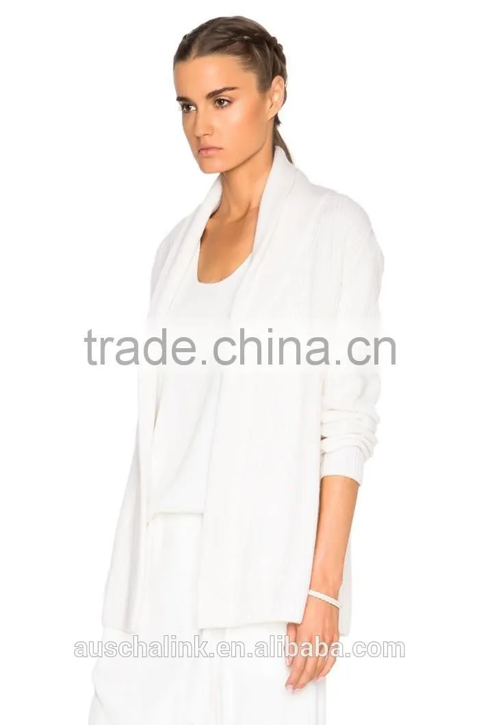 women 100% cashmere no button fancy cardigan sweater