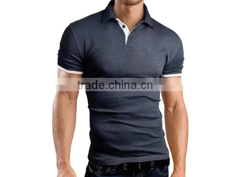 Men fashion design Slim Fit contrast bulk polo shirts
