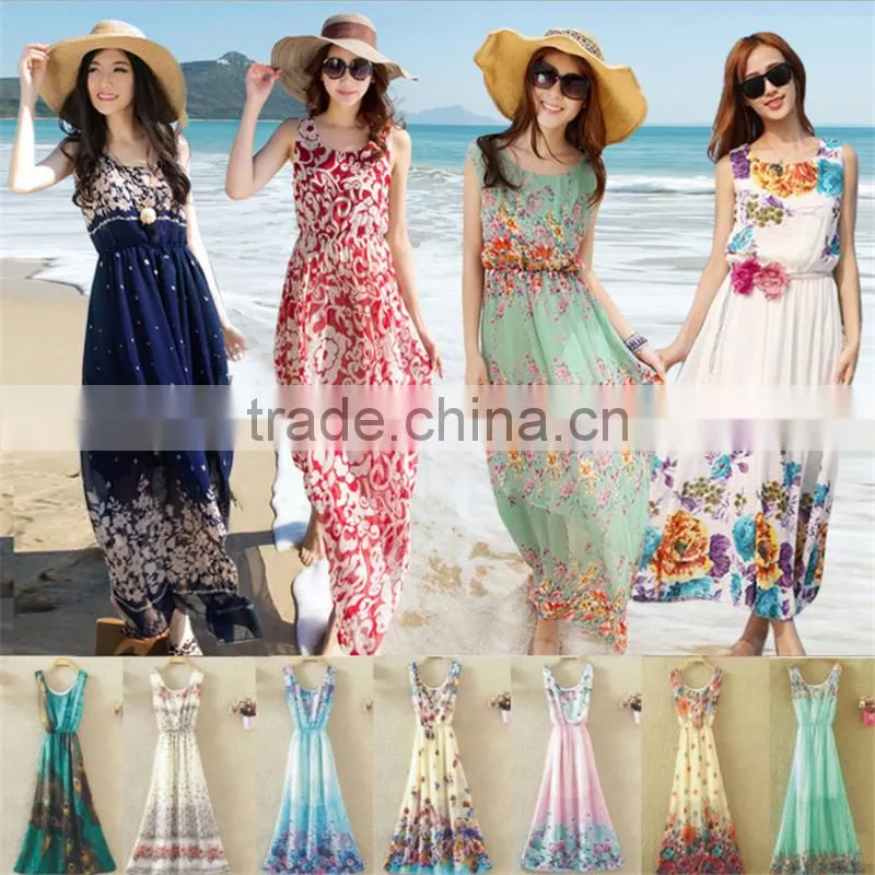 New summer ladies casual dress Woman Clothes Elegant Long Evening Party Women's Summer Dresses wholesale