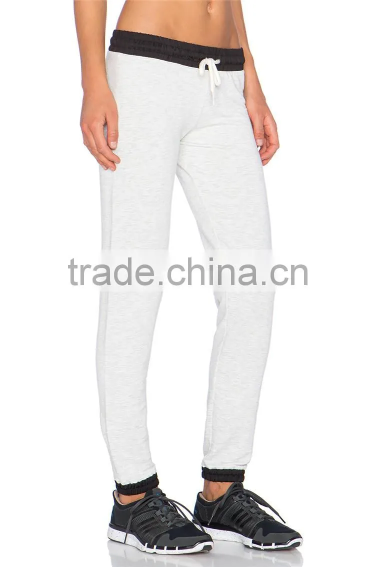 Plain white bodybuilding slim fit joggers formal trousers for women