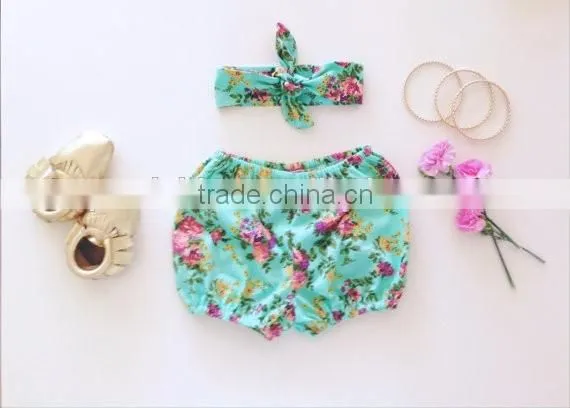 Wholesale Solid Yellow Ruffle Shorts Toddler Baby Girls Soft Cotton Pants