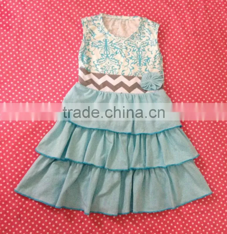 Hot Sale Baby Girls Beautiful Summer Cotton Dress Kids printed Skirt With Ruffles kids refreshing floral dress