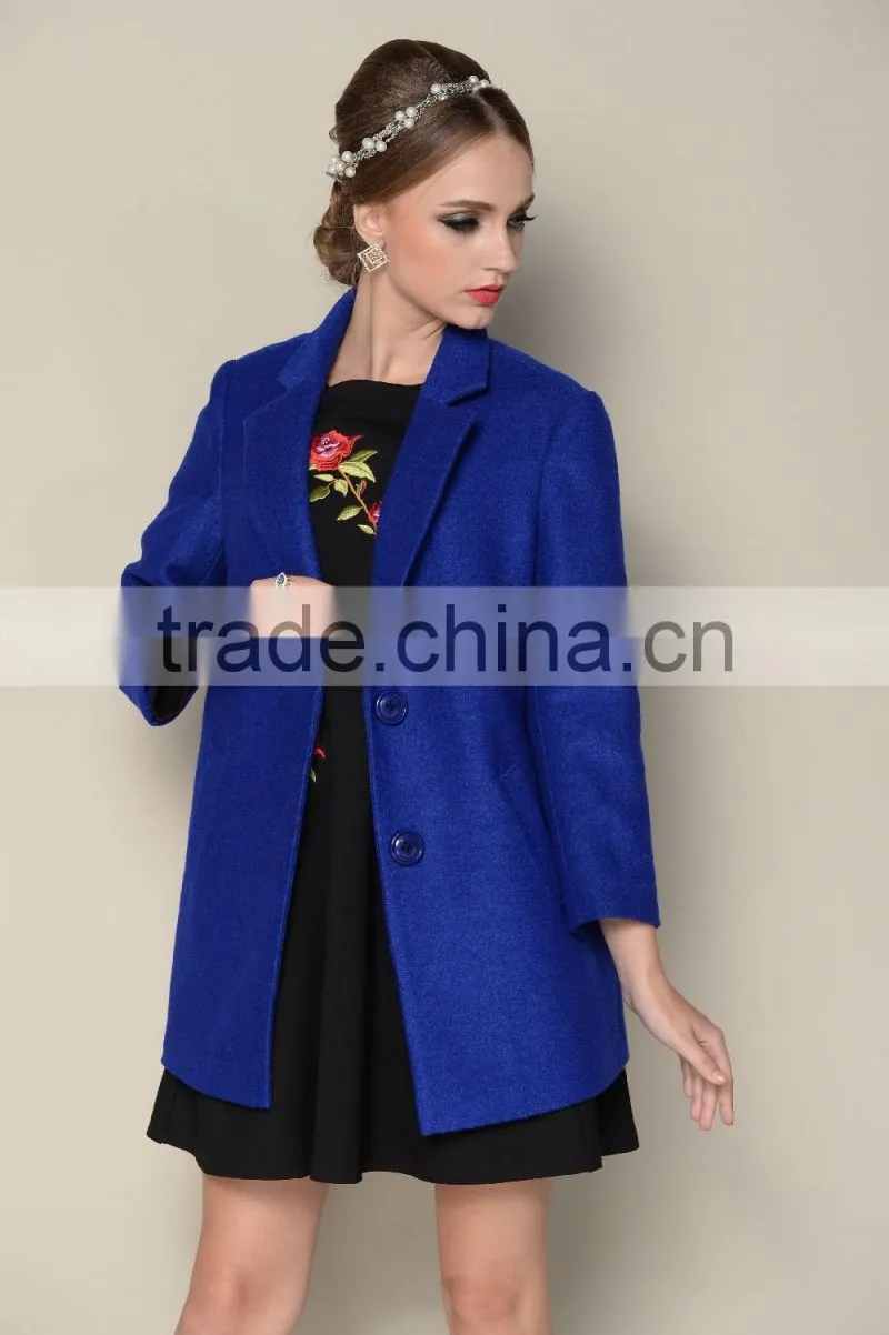 navy blue plain fashionable latest 2015 casual elegant women coats cheap