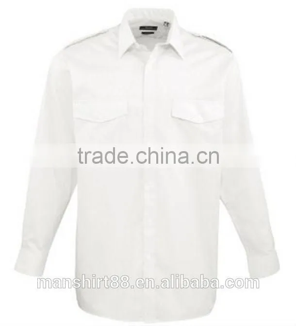 2016 premier mens long sleeve airline pilot plain work shirt