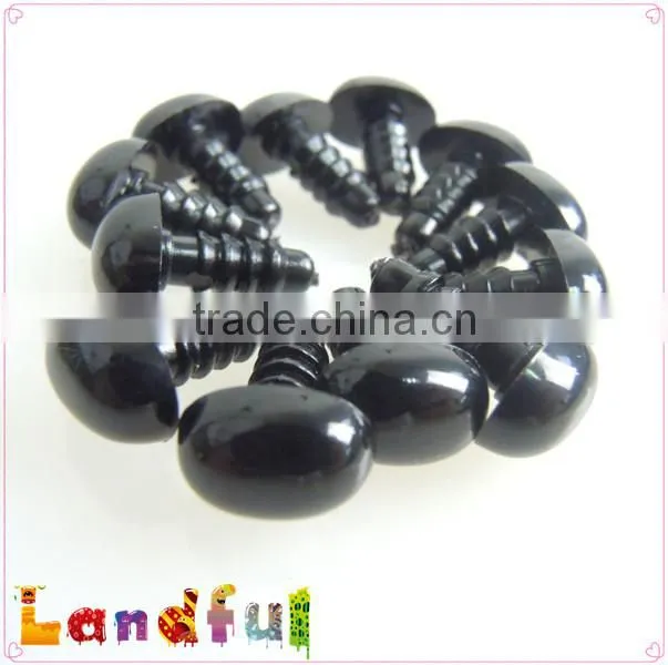 Black Plastic Safety Oval Nose With Hand Pressed Washer For Stuffed Toy