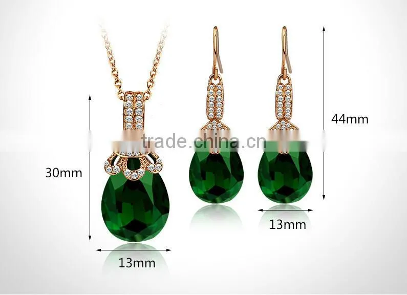 Wedding Bridal Party Crystal Rhinestone Pendant Necklace & Earrings Jewelry Sets