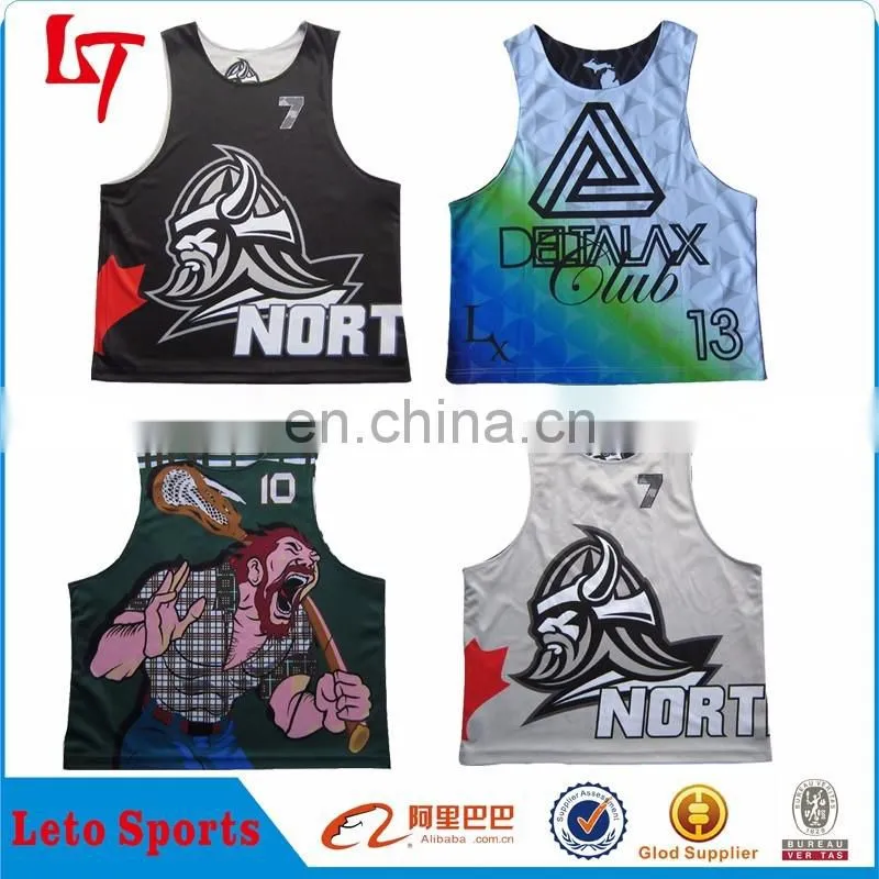 Custom Youth's Uniform Sublimation Training Uniforms Lacrosse mesh pinnies Full sublimation printing reversible lacrosse uniform