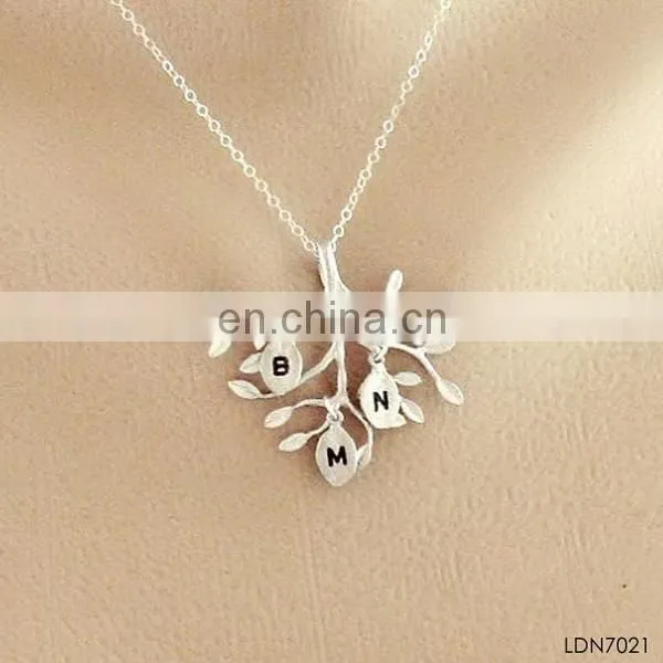 Delicate letter B M N deer antler pendant necklace jewelry