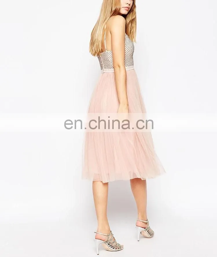 Latest Dress Designs Photos Eastern Embellished Spaghetti Strap Japanese Girls Prom Dress