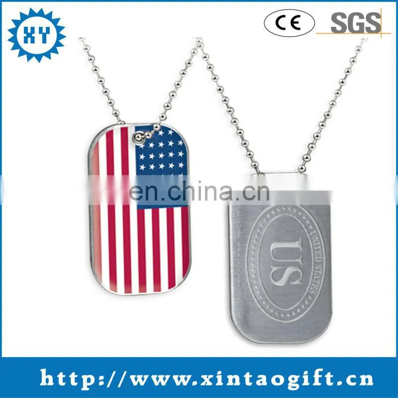 America logo custom flag dog tag in China manufacturer