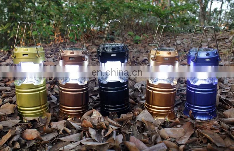 300lm Solar USB Battery Q5 LED Flashlight Retractable Metal Hook Night Party Camping Lamp