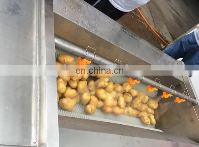 Automatic vegetable fruit brush cleaning peeling machine