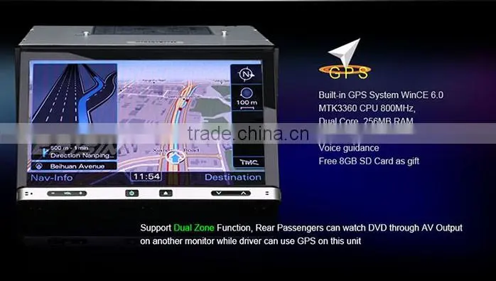 Erisin ES7005G 7" HD 2 Din Car DVD Player with 3G GPS Radio