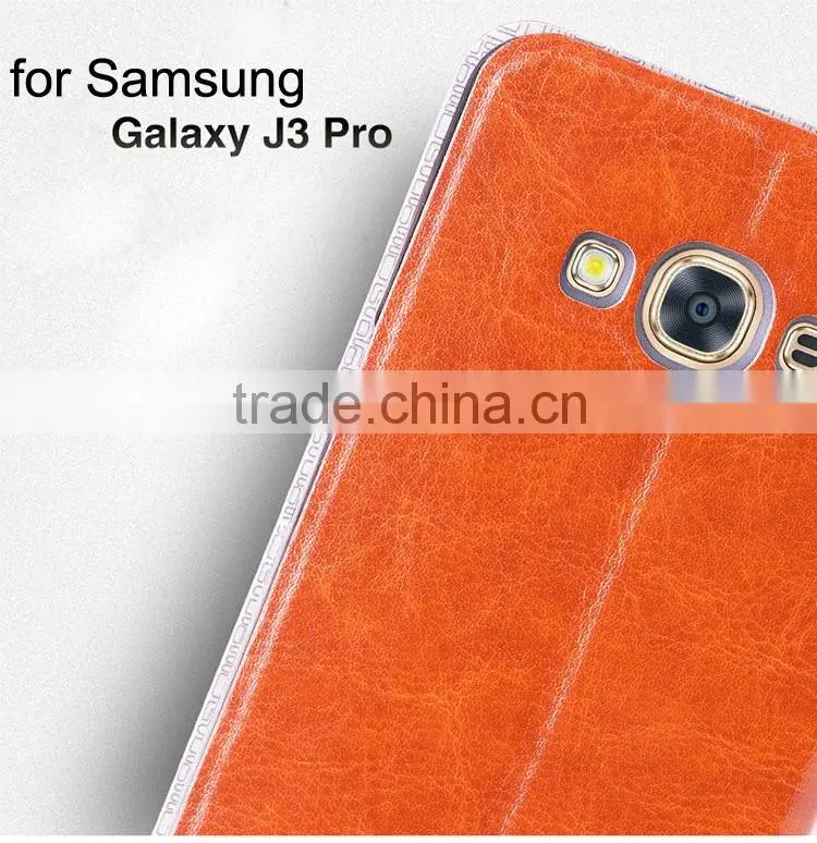 MOFi Original Housing for Samsung Galaxy J3 Pro J3119 J3110, Celulares Coque Flip PU Leather Back Cover for Samsung J3 Pro