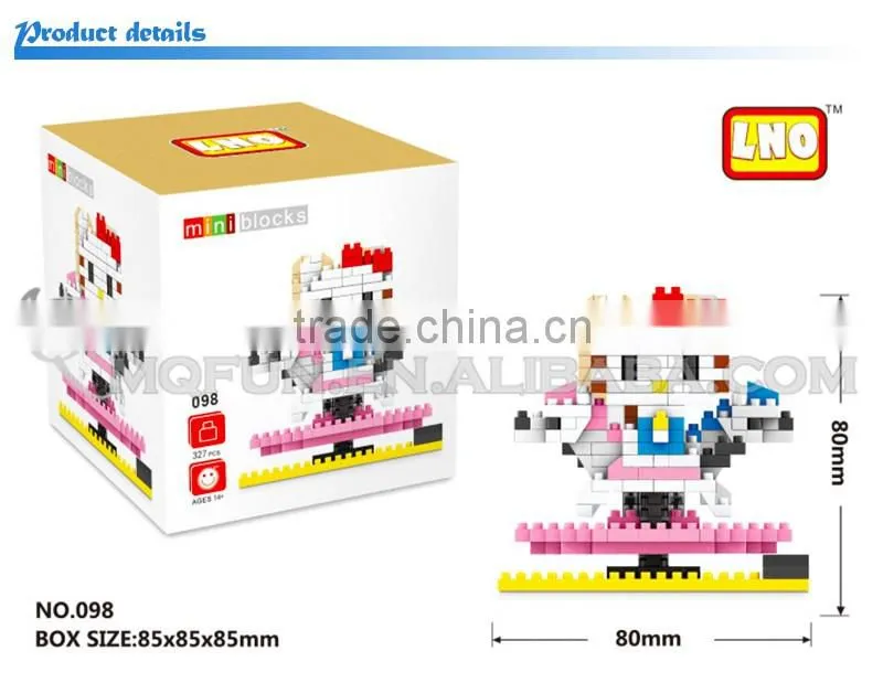Mini Qute LNO kawaii 4 style LNO hello kitty plastic puzzle cartoon model children gift educational toy