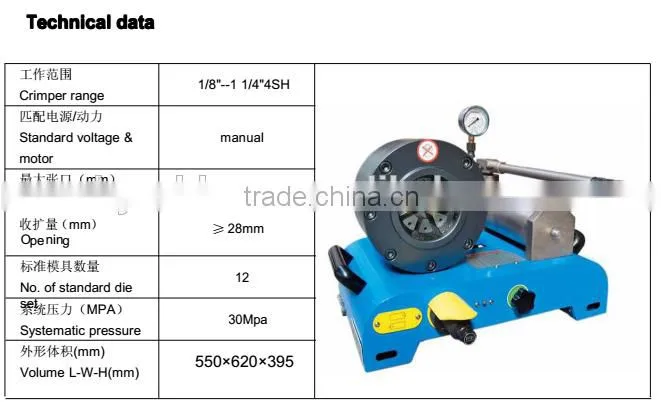 6-51mm steel wire hose crimp tool hose crimping machine