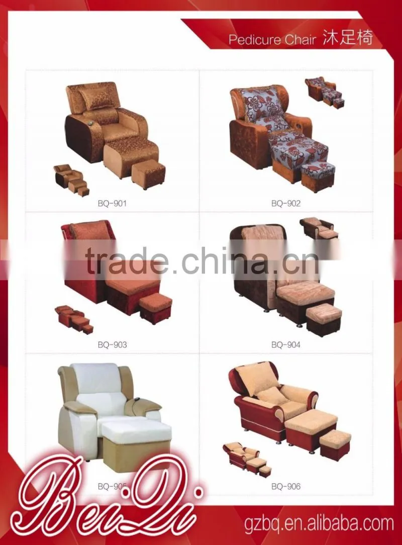 Beiqi Guangzhou Hot Sale Promotion Luxury Durable Wine Red Color Manicure Portable Pedicure Chair Foot Massage Sofa