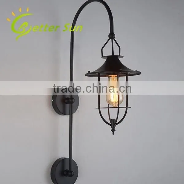 Loft Glass Shade Wall Sconce Bedside Vintage Solar Wall Light for Corridor