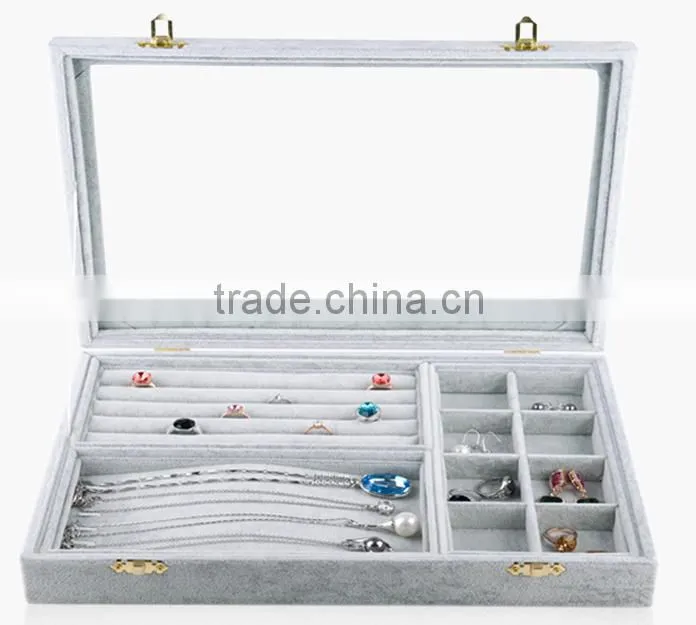 2015 New High Quality Claimond Veins Jewelry Display Storage Box for Neckalce Ring Earring S1273