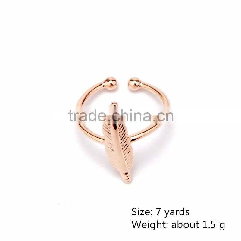 Chic Fashionabel Wholesale Jewelry Cheap Leaf Shape Silver Gold Filled Rings