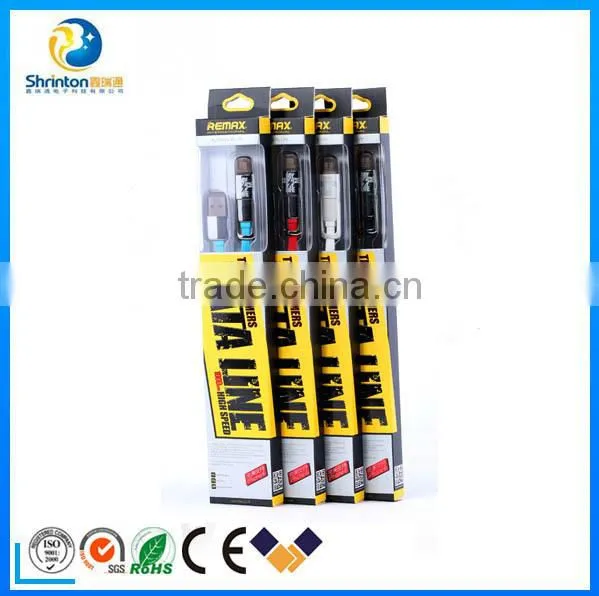 High quality colorful Remax 2 in 1 TPE Copper Core 2.1A USB Cable for smartphone