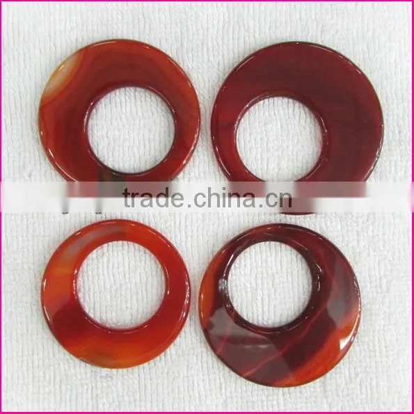 JF6879 Natural gemstone semi precious stone donut pendants