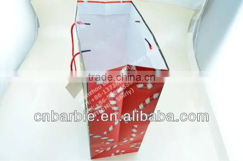 Full printing red color kraft paper bags wholesale