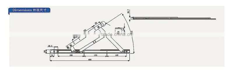 KPHS-60A Friction stay arms, window friction stay