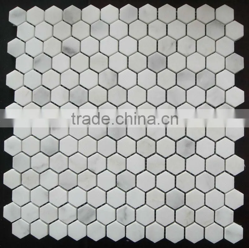 Oriental white marble mosaic tiles, white marble mosaic