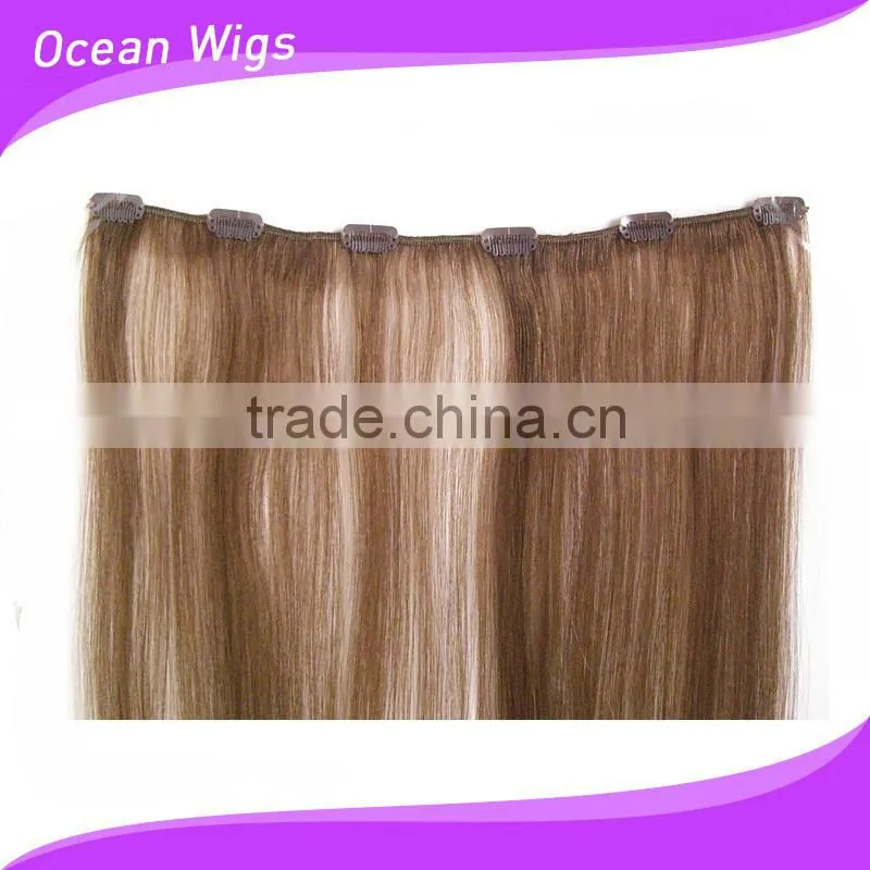 100% human hair no chemical process pu skin weft clip hair extension