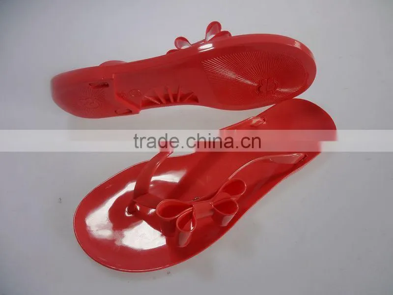 2015 New Fashion flower ladies pvc slipper
