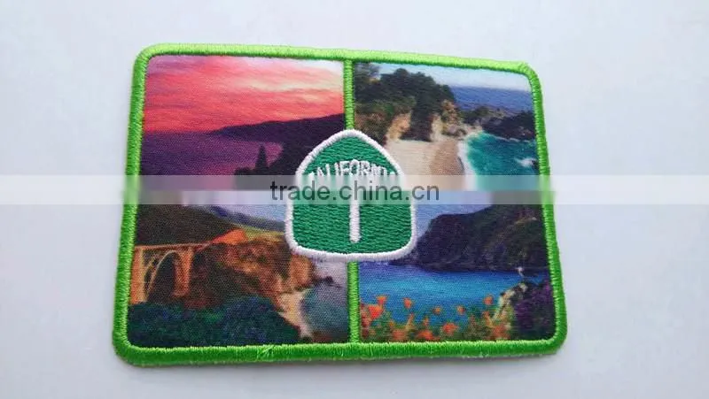custom good quality pantone color iron on woven patch for uniform