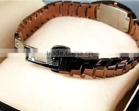 Square barrel full waterproof tungsten steel couple watches