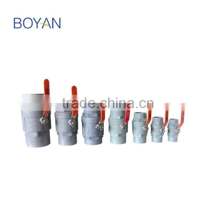 China Factory Stainless Stell Handle PVC UPVC 2pc two pieces ball valve