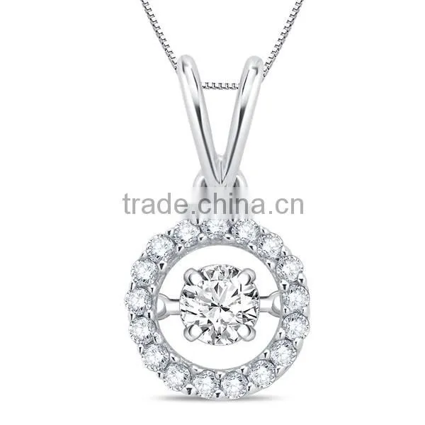 China Wholesale Sterling Silver White Cubic Zirconia Dancing Diamond Jewelry Set