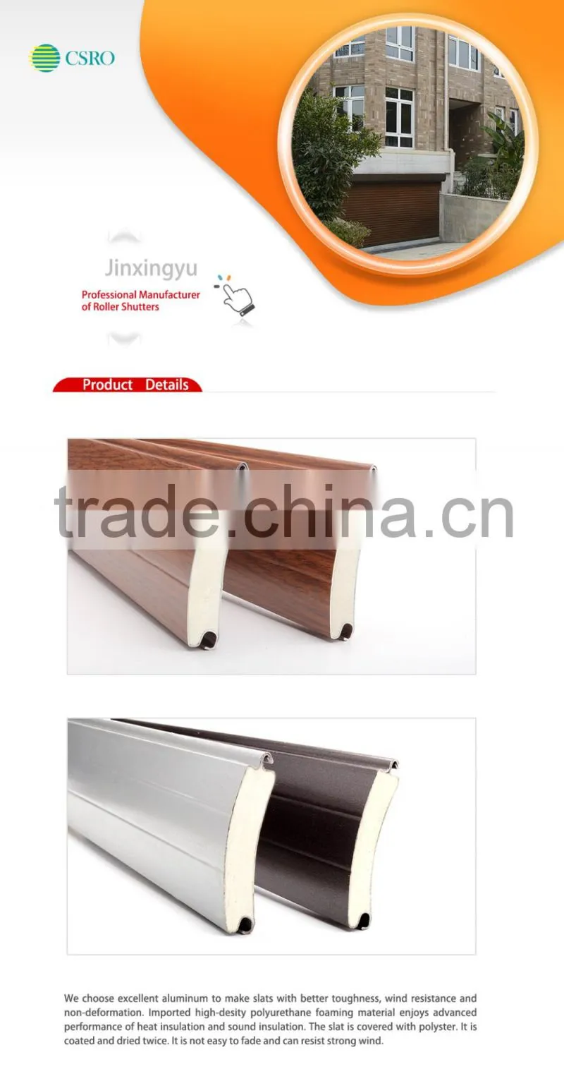 Hot 77mm aluminium roller shutter profiles with pu foam nanjing