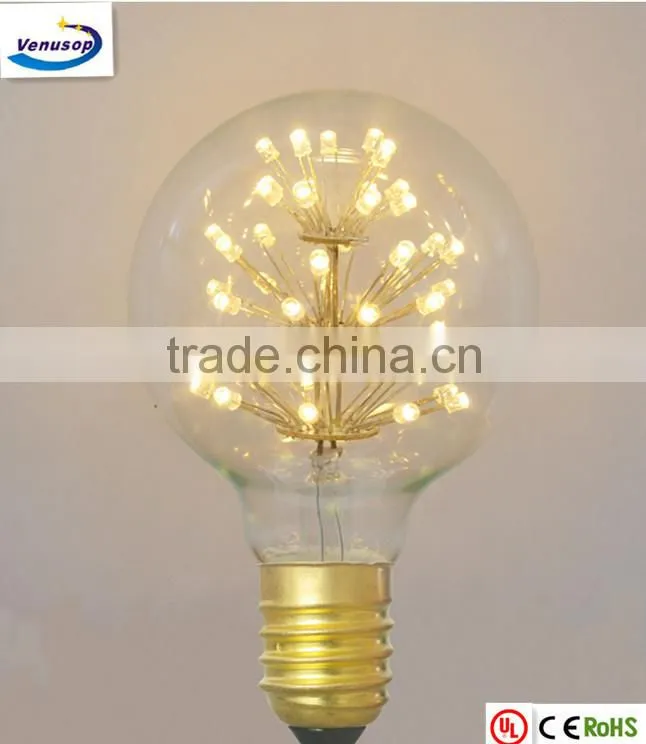 LED Edison sytle bulb globe decorative lighting e27 e26 ce rohs ul