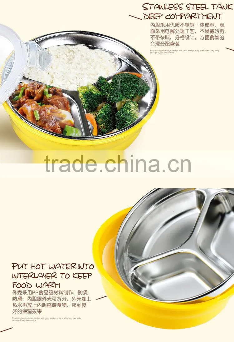 stainless steel household items of kids food warmer lunch box with dividers