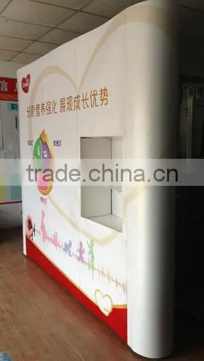 pierced pop up display with shelf board