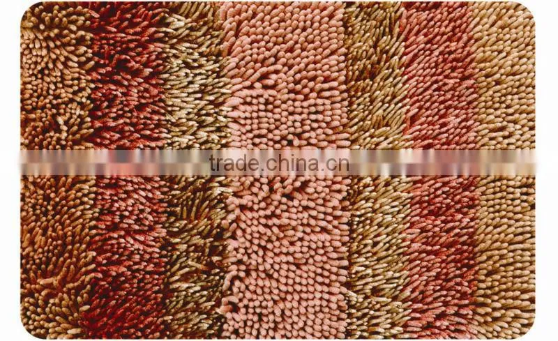floor mat long pile Polyester room mat with anti-slip base