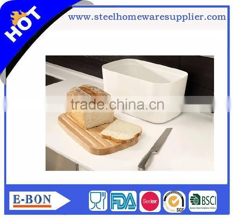 Modern design stainless steel wooden bread box