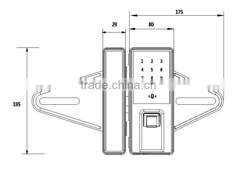 GD High Quality Elegant Glass Door Lock Password Door Digital Lock