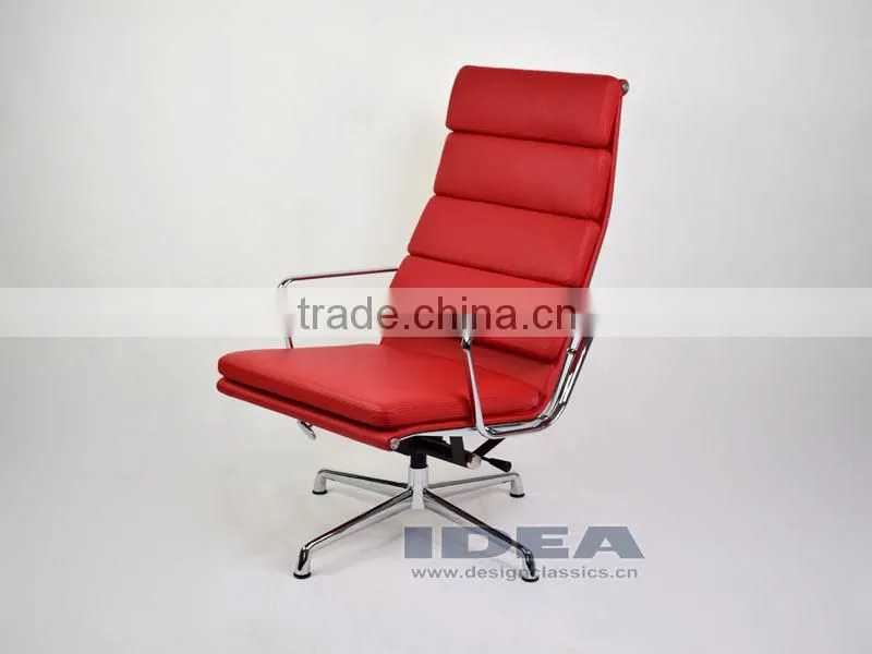 Replica Charles Management Soft Pad Lounge Chair - Red Genuine Leather