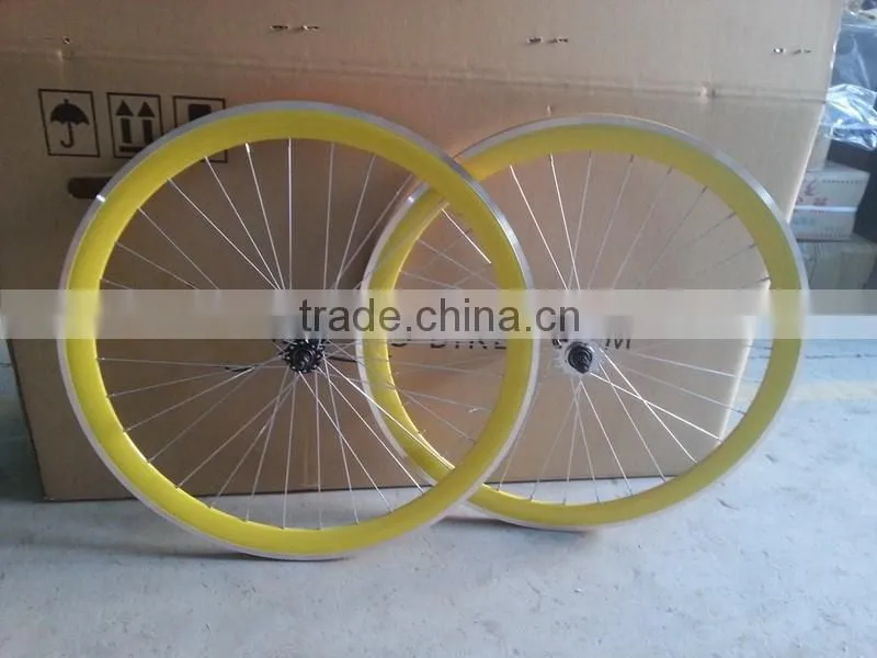 2016 hot selling aluminum alloy wheel set fixed gear wheelset filpflop hub cnc wheelset china wheelset factory