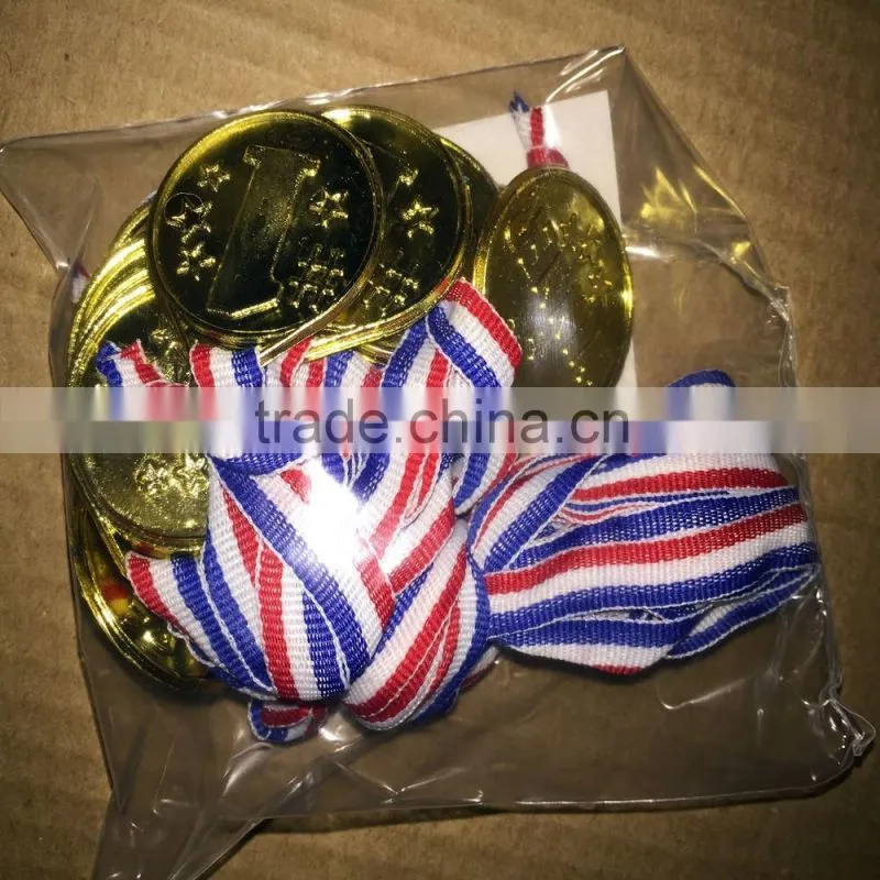 2" Diameter Olympic Style High Quality Custom Cheap Plastic Silver Prize Medals with Nylon Ribbon Necklace for Second Winner