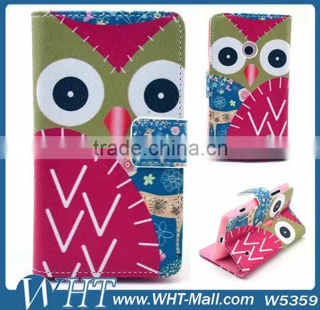 2014 New Products China Supplier Purse Custom Printing Wallet Leather Flip Case Stand Booklet Cover Shell For Nokia Lumia 520