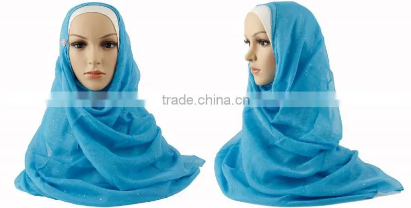 Fashion glittery muslim scarf hijab Muslim scarf