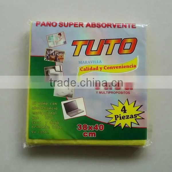 Non-woven fabric magic cleaning cloth (needle punched, viscose & polyester, super absorbent)