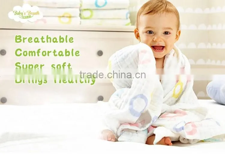 MS-24 Anti-bacterial Good Breathable Cheap Swaddle Blanket Printed Muslin Cotton Cloths Baby Towel